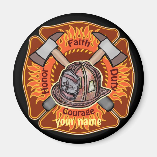 Firefighters Flames magnet (Front)