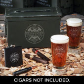 Firefighter's Flask & Opener Set w/ Pint Glasses (Front)