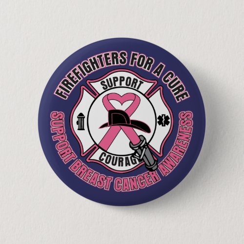 Firefighters For A Cure Breast Cancer Button