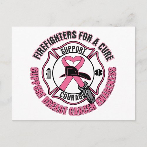 Firefighters For A Cure Breast Cancer Postcard