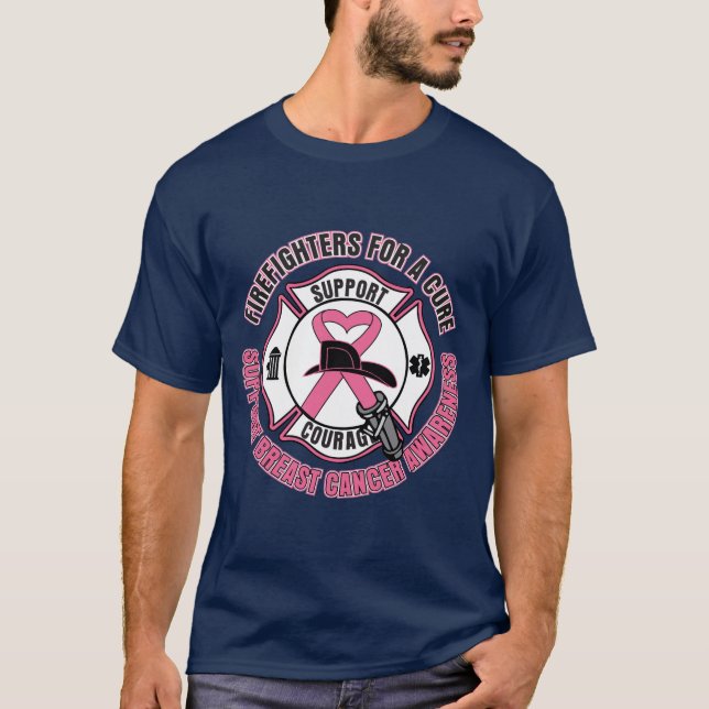 Firefighters For A Cure Breast Cancer T-Shirt (Front)