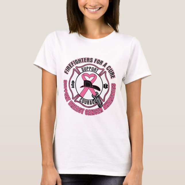 Firefighters For A Cure Breast Cancer T-Shirt (Front)