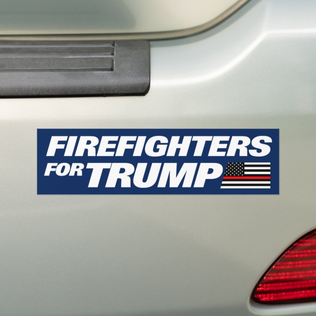 Firefighters For Trump 2024 Bumper Sticker (On Car)