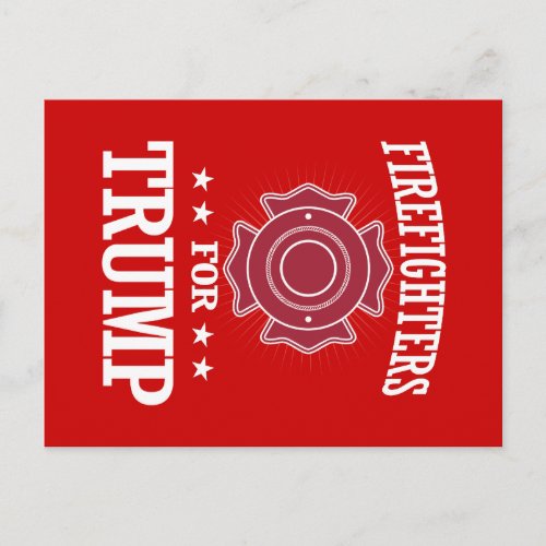FIREFIGHTERS FOR TRUMP POSTCARD