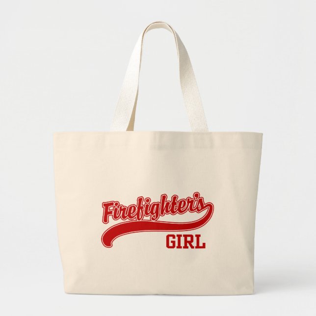 Firefighter's Girl Large Tote Bag (Front)