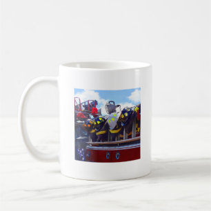 Firefighters - Helmet on Fire Truck Coffee Mug
