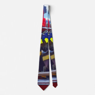 Firefighters - Helmet on Fire Truck Neck Tie