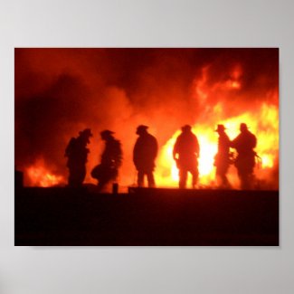 firefighters in action print