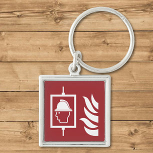 Firefighters Lift Safety Sign Keychain