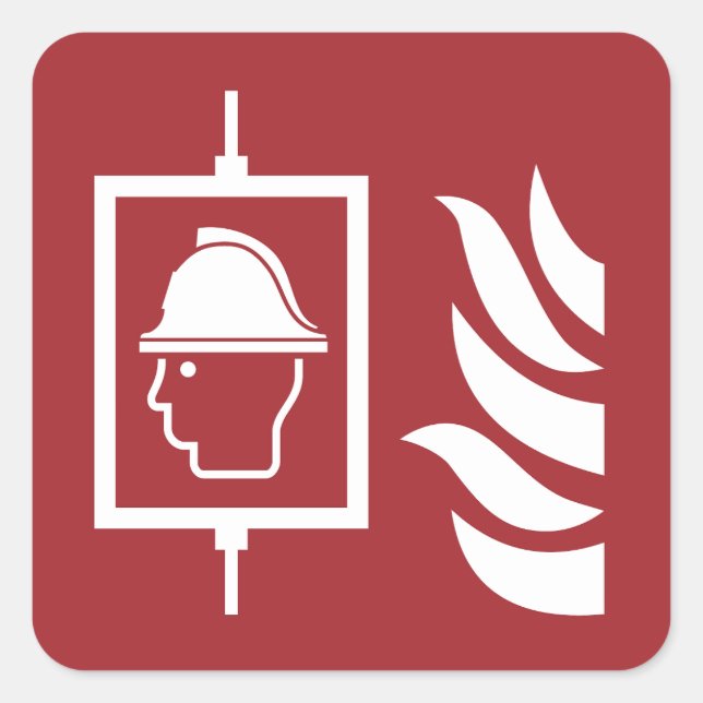 Firefighters Lift Safety Sign Square Sticker (Front)