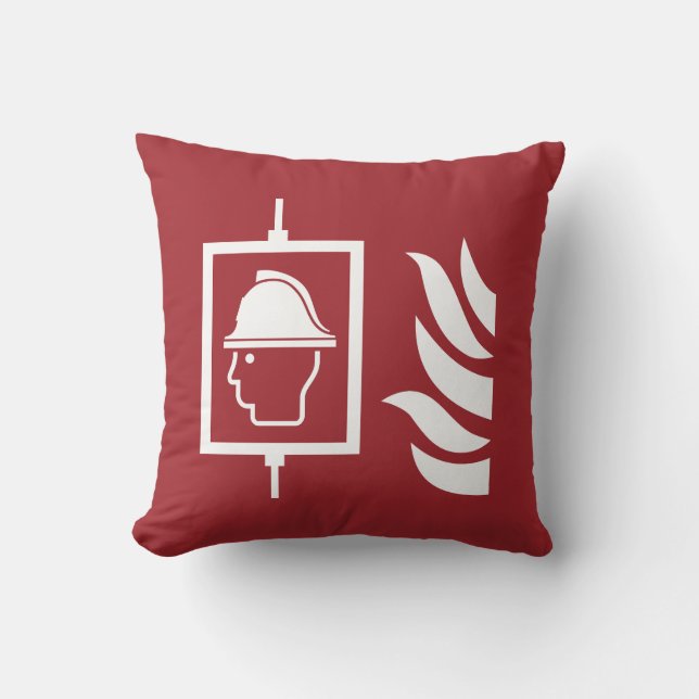 Firefighters Lift Safety Sign Throw Pillow (Front)