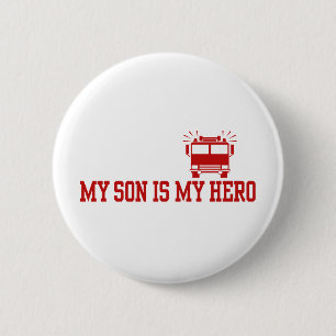 Firefighter's Mom Dad Pinback Button