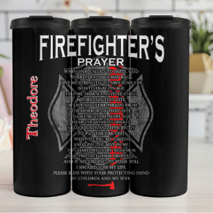 Firefighter's Personal Prayer Tribute Thermal Tumbler