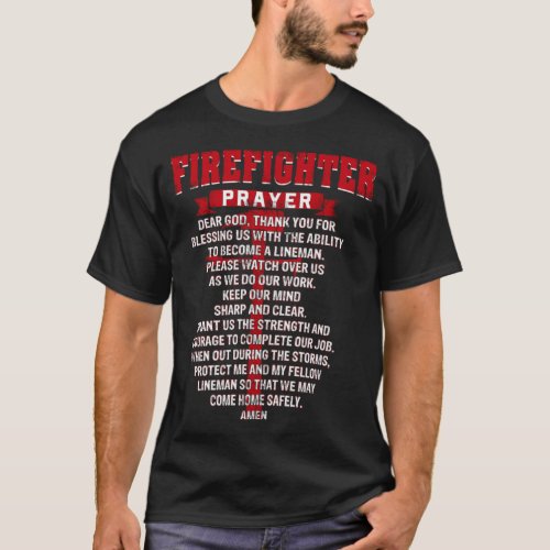 Firefighters Prayer Christian Fires Dad Husband  T_Shirt