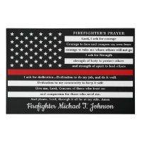 Firefighter's Prayer Personalized Thin Red Line