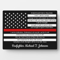Firefighter's Prayer Personalized Thin Red Line