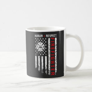 Firefighters Red Line Us Flag Coffee Mug