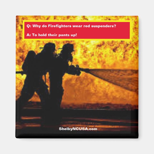 Firefighters Red Suspenders magnet (Front)