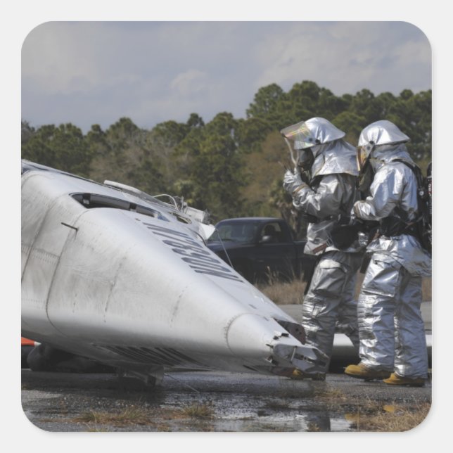 Firefighters respond to the scene square sticker (Front)