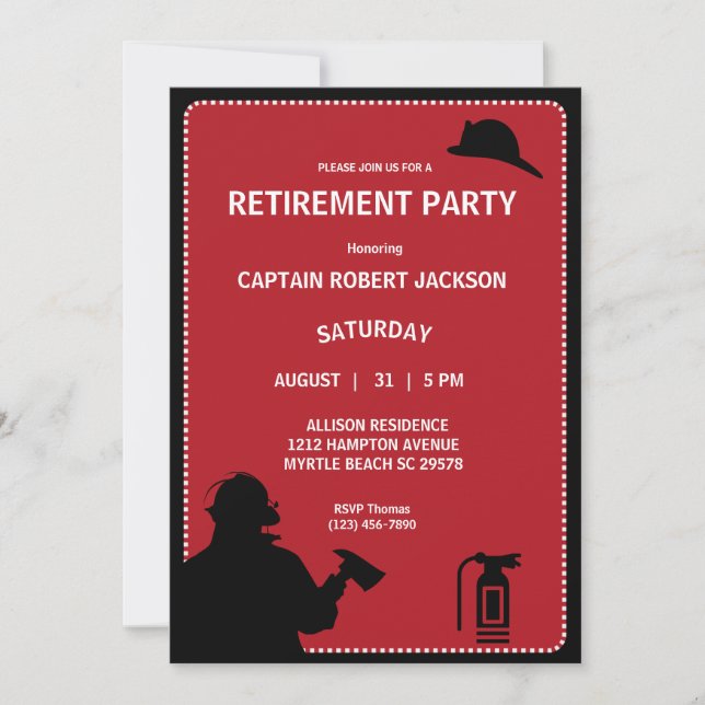 Firefighters Retirement Party Invitation (Front)