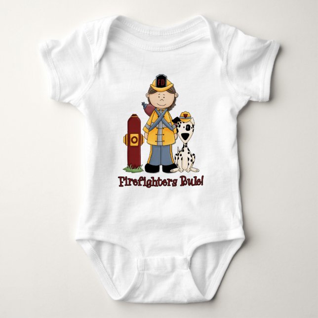 Firefighters Rule Girl Baby Bodysuit (Front)