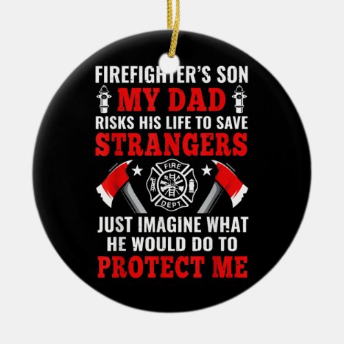 Firefighters Son  Ceramic Ornament