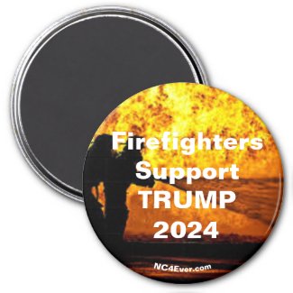 Firefighters Support TRUMP 2024 flames magnet