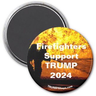 Firefighters Support TRUMP 2024 flames magnet