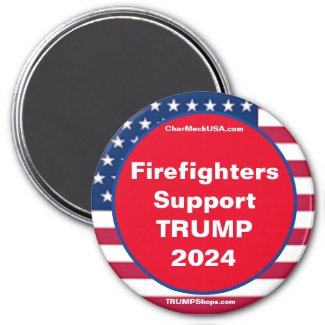 Firefighters Support TRUMP 2024 Patriotic magnet