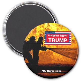 Firefighters Support TRUMP patriotic flames Magnet