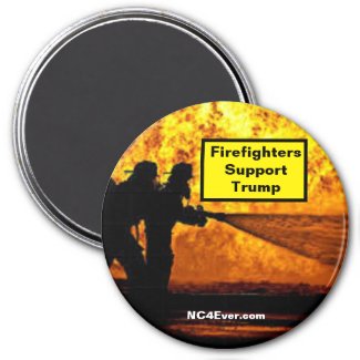 Firefighters Support Trump Refrigerator Magnet