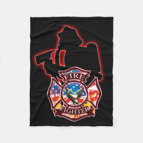 FireFighters take on the fire head on Fleece Blanket