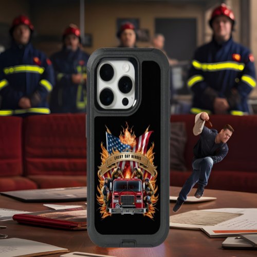 Firefighters Under The Flag iPhone 15 Pro Case
