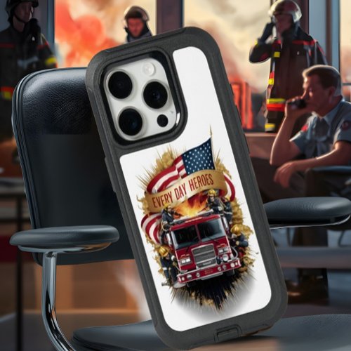 Firefighters Under The Flag iPhone 15 Pro Case