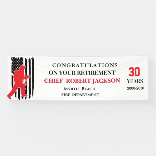 Firefighters USA Red Line Retirement  Banner
