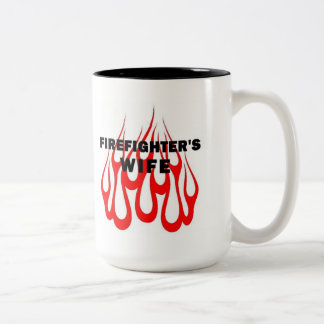 Firefighter's Wife Flames Two-Tone Coffee Mug