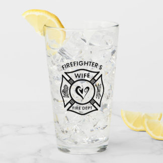 Firefighters Wife Maltese Cross Glass