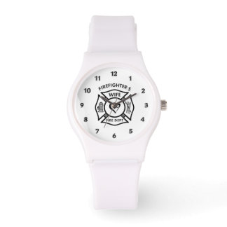 Firefighters Wife Maltese Heart Watch
