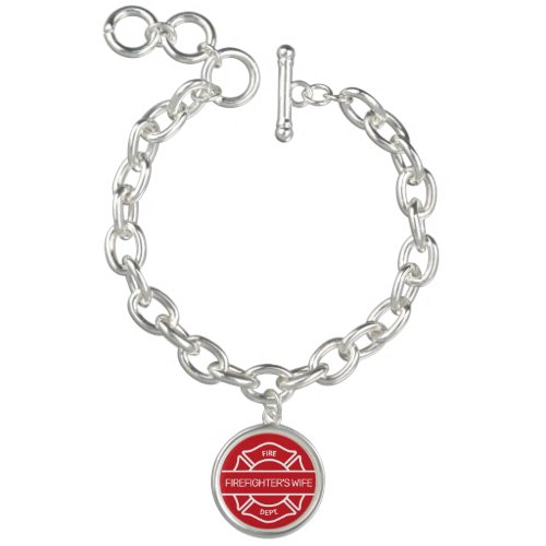Firefighters Wife Red   Charm Bracelet
