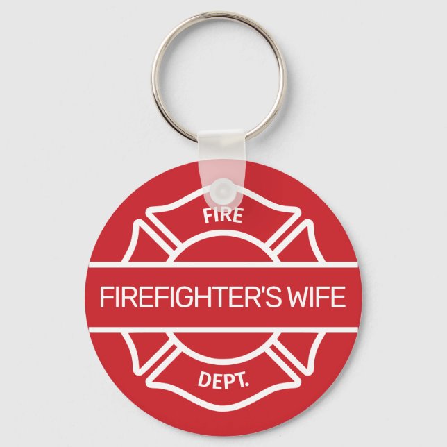 Firefighter's Wife Red  Keychain (Front)