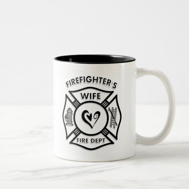 Firefighters Wife Two-Tone Coffee Mug (Right)