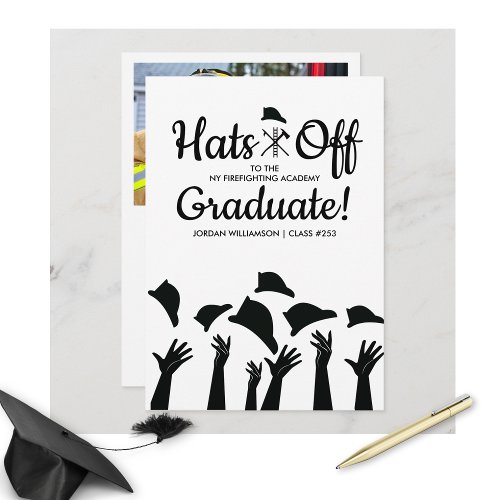 Firefighting Academy Grad Photo Graduation Party Invitation