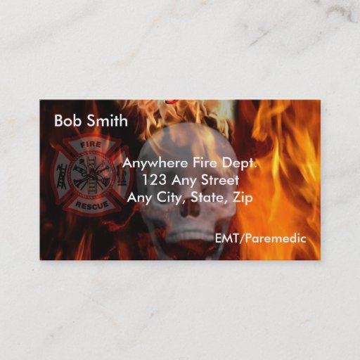 Customizable Firefighting Business Card