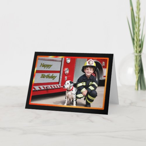 Firefighting Duo Boys Birthday Card