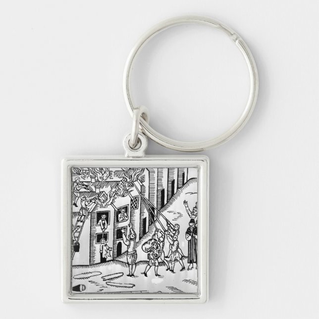 Firefighting during the Great Fire of London Keychain (Front)