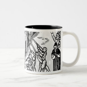 Firefighting during the Great Fire of London Two-Tone Coffee Mug