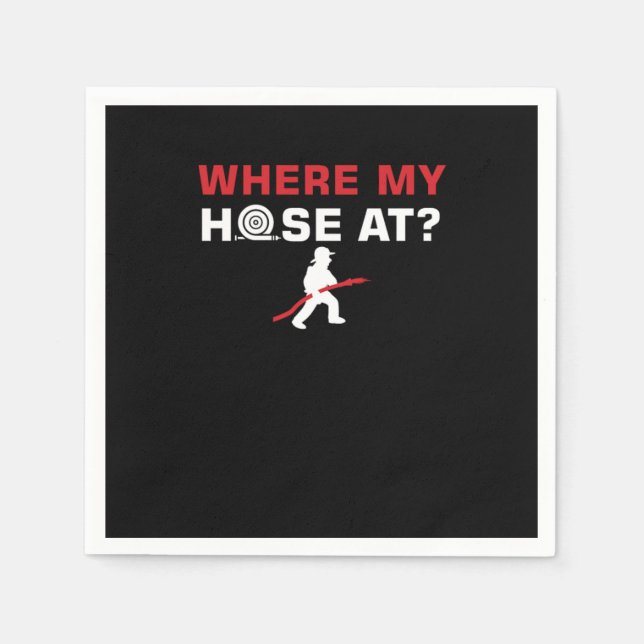 Firefighting Firetruck Fire Prevention Flames Wher Napkins (Front)