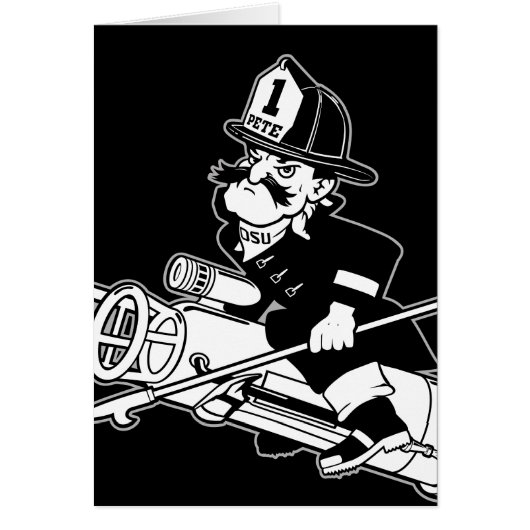 Firefighting Pete - Black and White Cards (Front)