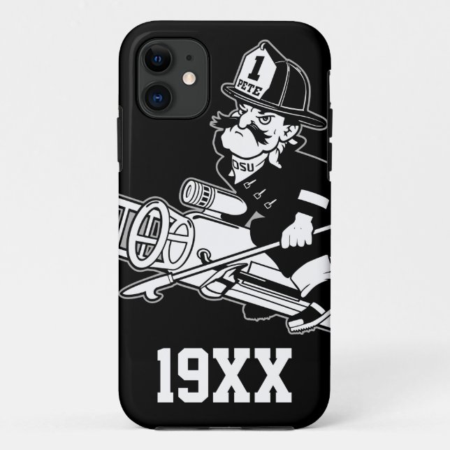 Firefighting Pete - Black and White Case-Mate iPhone Case (Back)