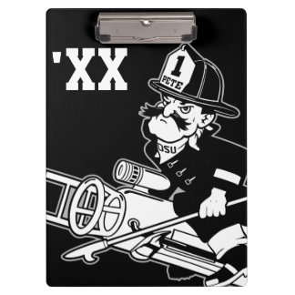 Firefighting Pete - Black and White Clipboard